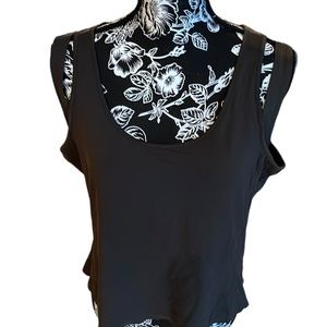 INC International Concepts XL brown sleeveless cold shoulder  top